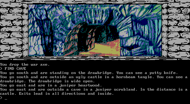 Knight Orc IBM PC/Compatibles Screenshot: What (or who) awaits you in the cave?