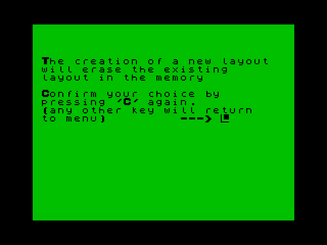 Pinball Wizard ZX Spectrum Screenshot: You can create a new pinball layout.