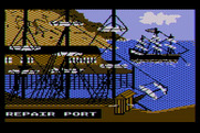Pirates of the Barbary Coast for Atari 8-bit - At the repair port.