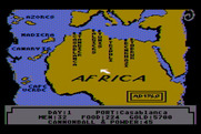 Pirates of the Barbary Coast for Atari 8-bit - The map screen; select a destination!