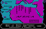 Pirates of the Barbary Coast for IBM PC/Compatibles - Map screen; selecct your destination!