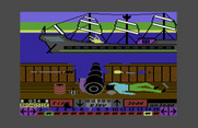 Pirates of the Barbary Coast for Commodore 64 - I have a few hits, but taken on a lot of damage!