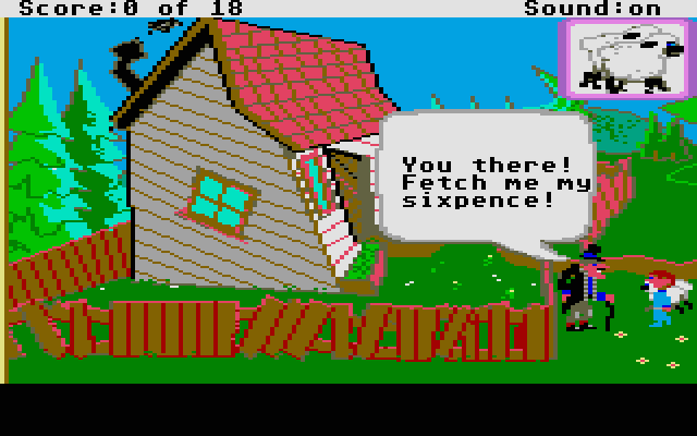 Mixed-Up Mother Goose Atari ST Screenshot: This house is rather crooked...