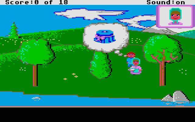 Mixed-Up Mother Goose Atari ST Screenshot: Now I need to find a tuffet...