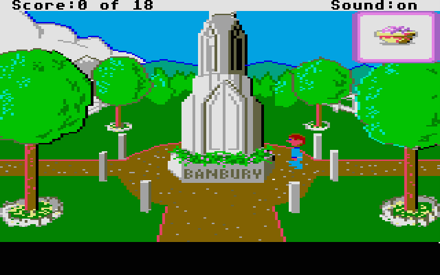 Mixed-Up Mother Goose Atari ST Screenshot: Which way should I head from here?