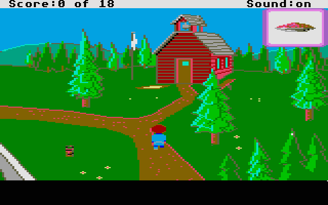 Mixed-Up Mother Goose Atari ST Screenshot: Hmm, there's a school in the distance.