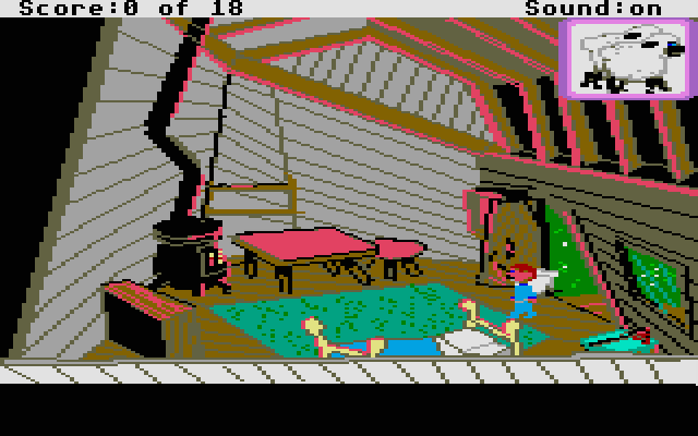 Mixed-Up Mother Goose Atari ST Screenshot: Inside the crooked house...