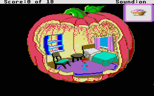 Mixed-Up Mother Goose Atari ST Screenshot: Inside the pumpkin...