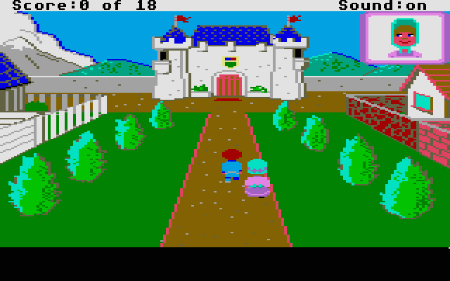 Mixed-Up Mother Goose Atari ST Screenshot: Walking to the castle...