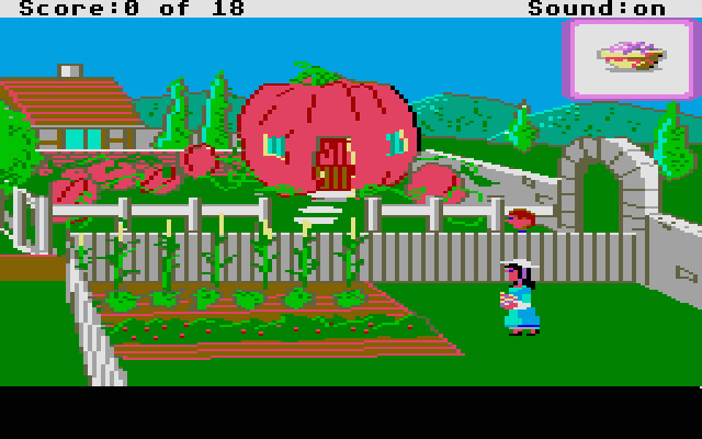 Mixed-Up Mother Goose Atari ST Screenshot: Is that a giant pumpkin I see?