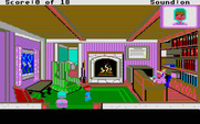 Mixed-Up Mother Goose for Atari ST - Inside the building at the start of the game.