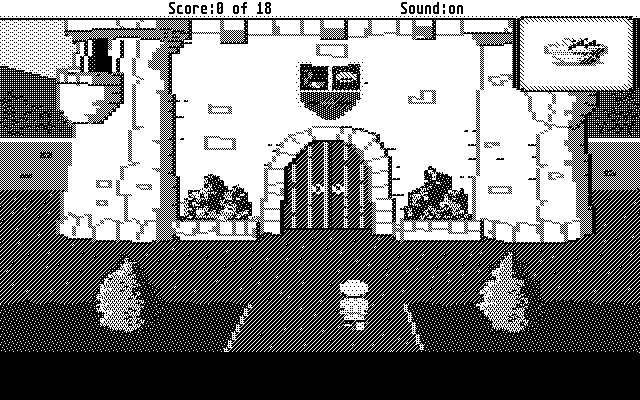 Mixed-Up Mother Goose Atari ST Screenshot: Castle entrance.
