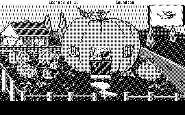 Mixed-Up Mother Goose Atari ST Screenshot: Heading into the pumpkin.