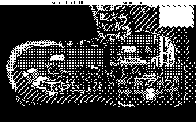 Mixed-Up Mother Goose Atari ST Screenshot: Here's the inside of the shoe...