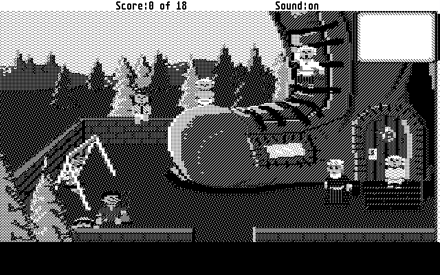 Mixed-Up Mother Goose Atari ST Screenshot: Outside a giant shoe!