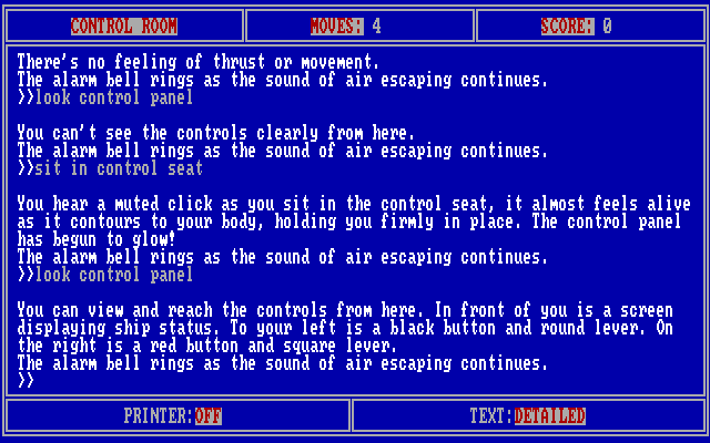 Forbidden Quest IBM PC/Compatibles Screenshot: Examining a control panel.
