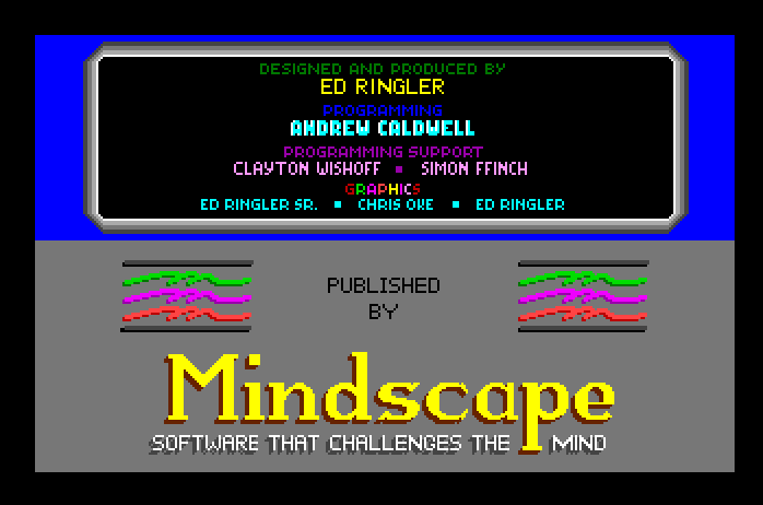 Superstar Ice Hockey Apple IIgs Screenshot: Mindscape logo and credits.