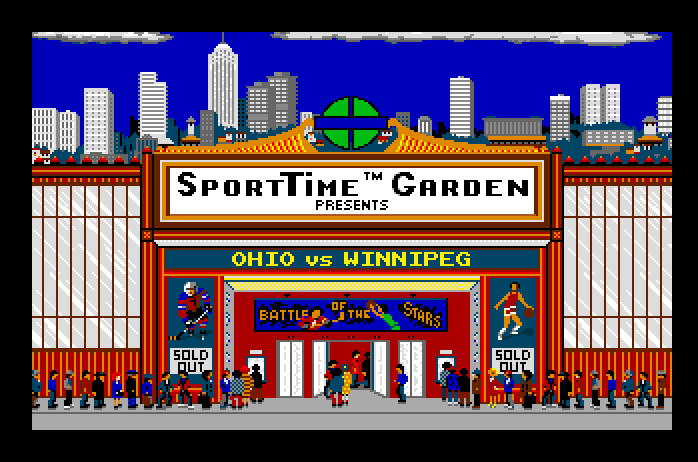 Superstar Ice Hockey Apple IIgs Screenshot: Game start.