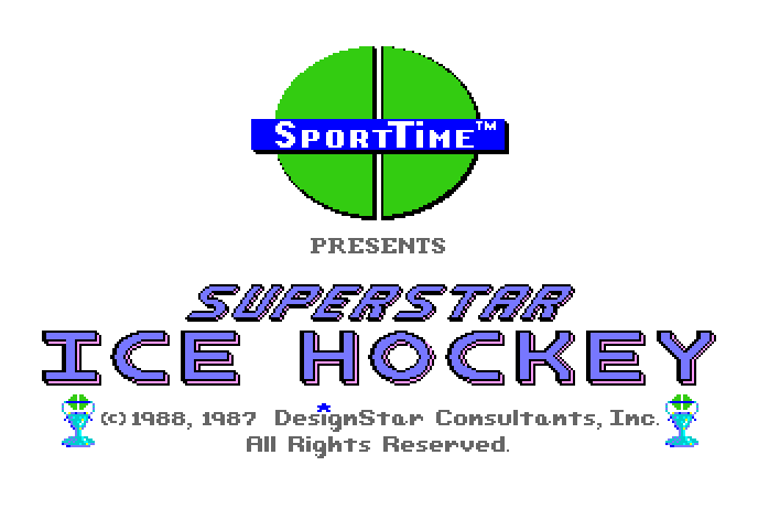 Superstar Ice Hockey Apple IIgs Screenshot: Title screen.