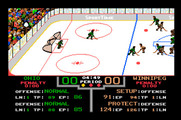 Superstar Ice Hockey for Apple IIgs - Defending the goal...