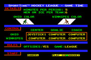 Superstar Ice Hockey for Apple IIgs - Game options.