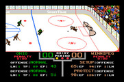 Superstar Ice Hockey for Apple IIgs - A shot is blocked...