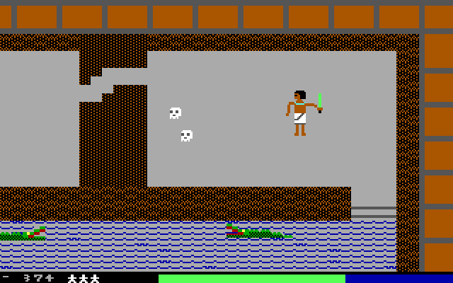 Seven Spirits of Ra, The IBM PC/Compatibles Screenshot: Skulls appear where I killed some deadly creatures...