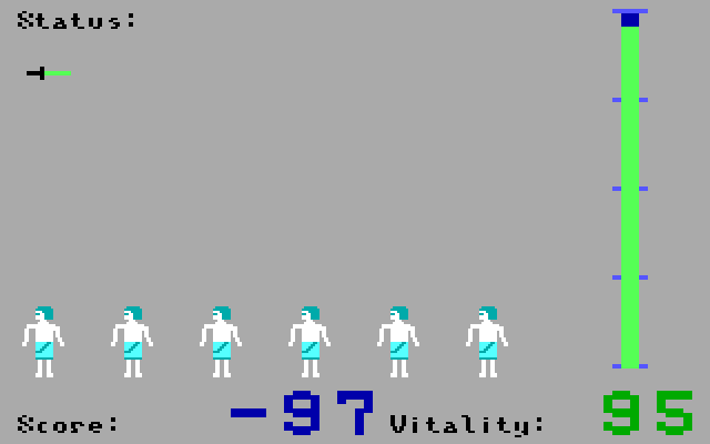 Seven Spirits of Ra, The IBM PC/Compatibles Screenshot: The status screen...I don't have much yet!