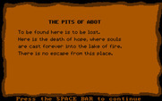 Seven Spirits of Ra, The for IBM PC/Compatibles - The snakes got me, and I'm sent to the Pits of Abot...