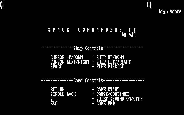 Space Commanders II IBM PC/Compatibles Screenshot: Title screen.
