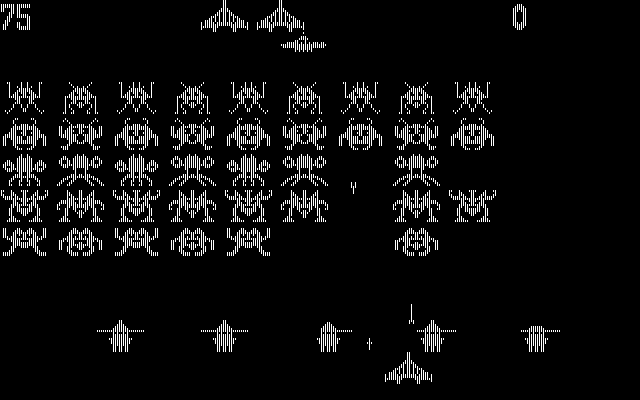 Space Commanders II IBM PC/Compatibles Screenshot: Firing on invaders.