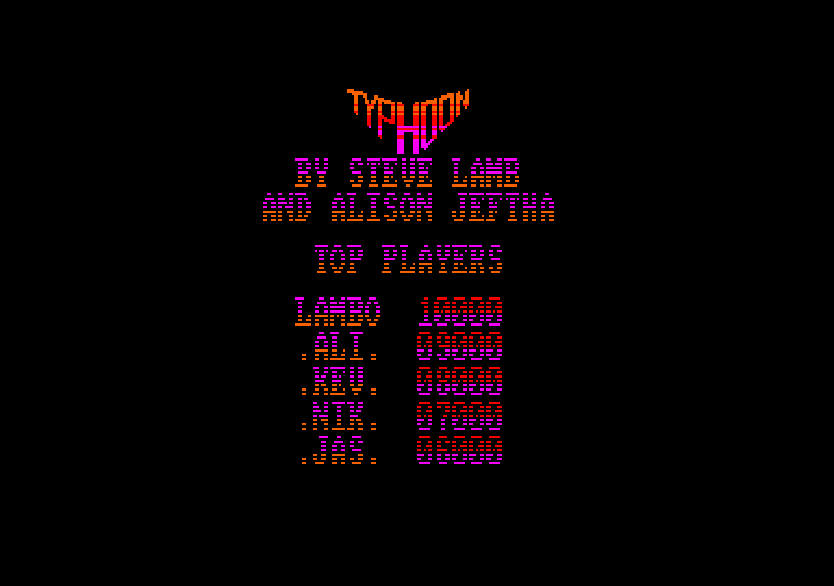 Ajax Amstrad CPC Screenshot: Top players.