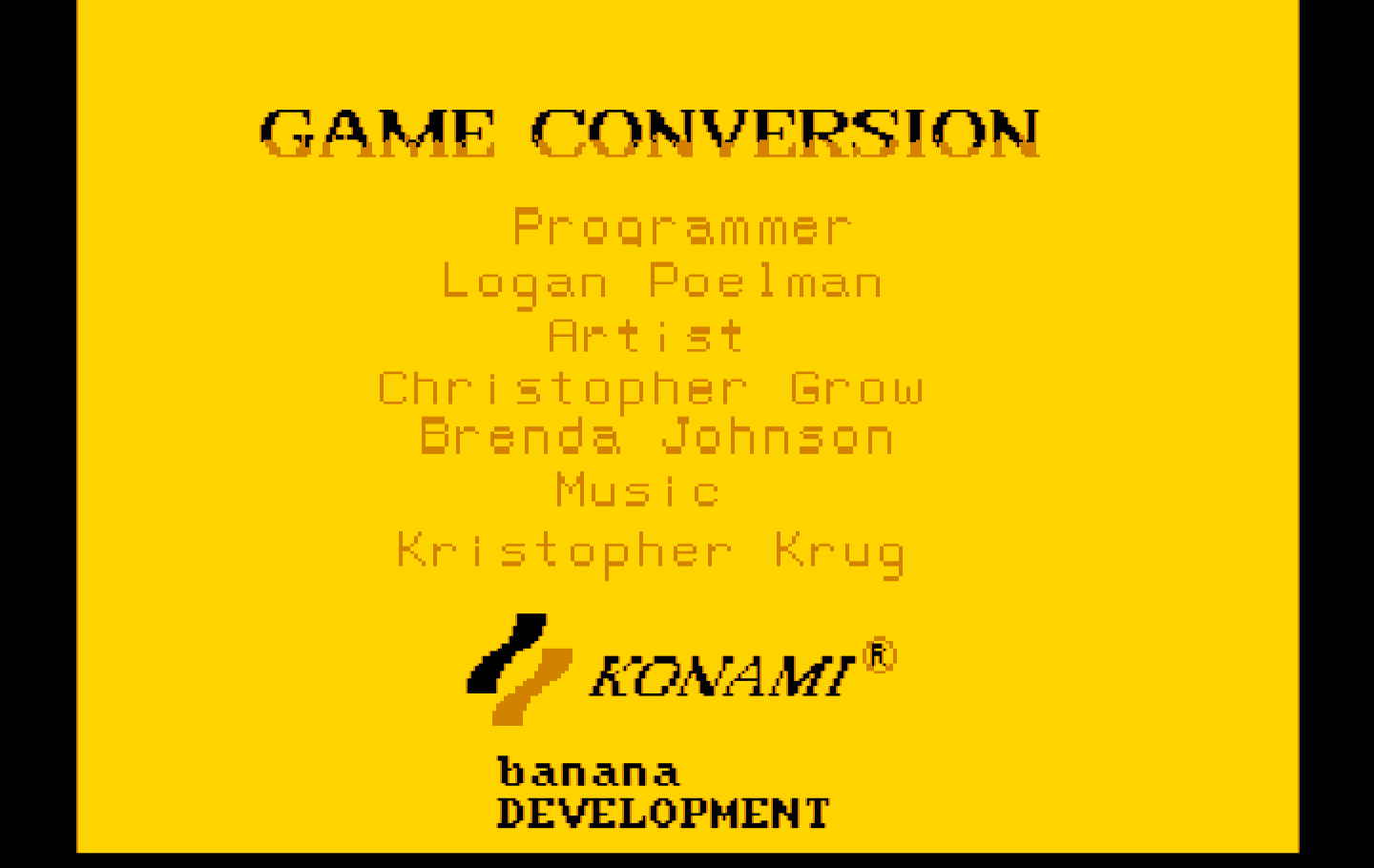 Ajax IBM PC/Compatibles Screenshot: Credits screen.