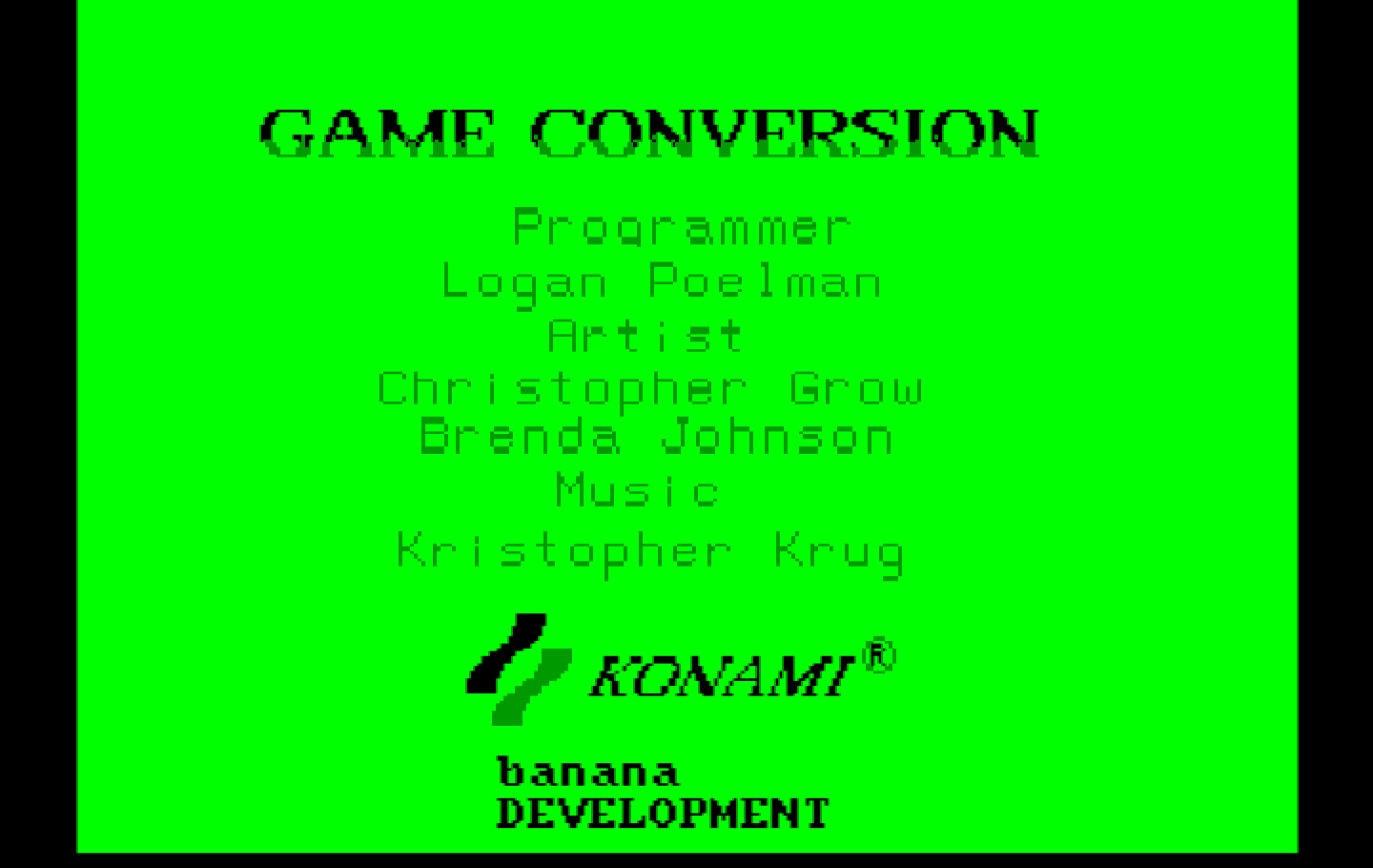 Ajax IBM PC/Compatibles Screenshot: Credits screen.