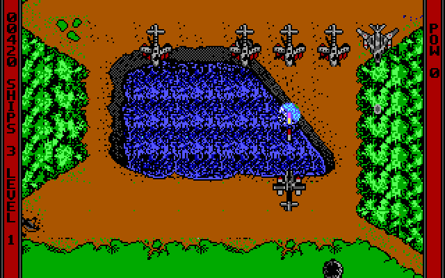 Ajax IBM PC/Compatibles Screenshot: Numerous planes appear at once and attack...