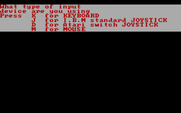 Ajax for IBM PC/Compatibles - Select the type of input you'll be using.