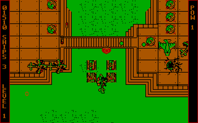 Ajax IBM PC/Compatibles Screenshot: Enemies can attack from both the ground and air at the same time.