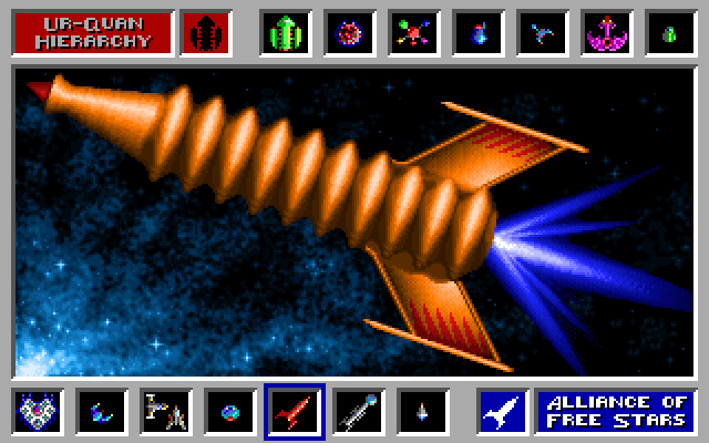 Star Control IBM PC/Compatibles Screenshot: The Syreen Penetrator...
