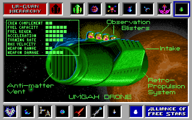 Star Control IBM PC/Compatibles Screenshot: Ship overview...