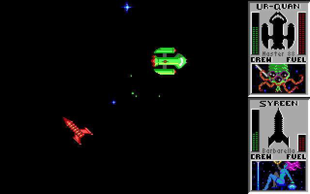 Star Control IBM PC/Compatibles Screenshot: Melee...This ship is capable of luring the crew of enemy ships to their doom...