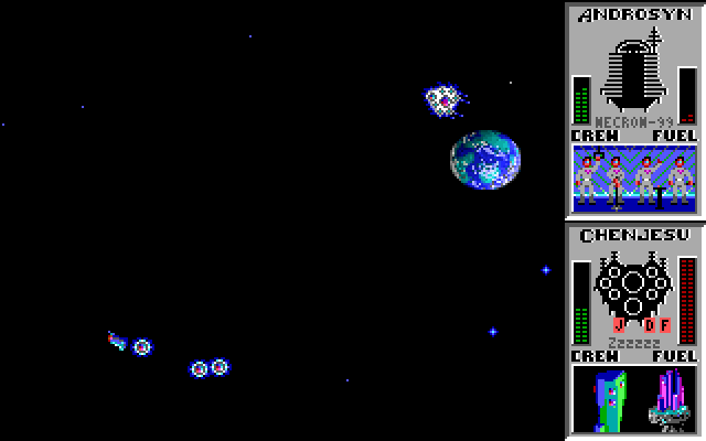 Star Control IBM PC/Compatibles Screenshot: Don't crash into planets!