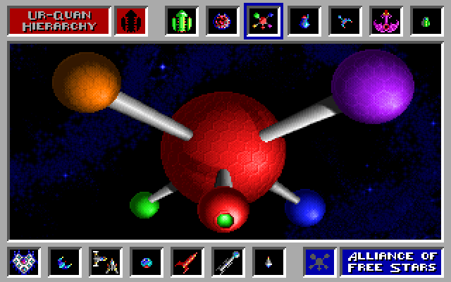 Star Control IBM PC/Compatibles Screenshot: One of the Ur-Quan fleet ships...