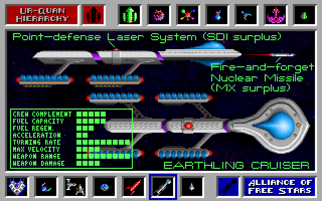 Star Control IBM PC/Compatibles Screenshot: The Earthling's ship...