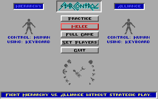 Star Control IBM PC/Compatibles Screenshot: The main menu.