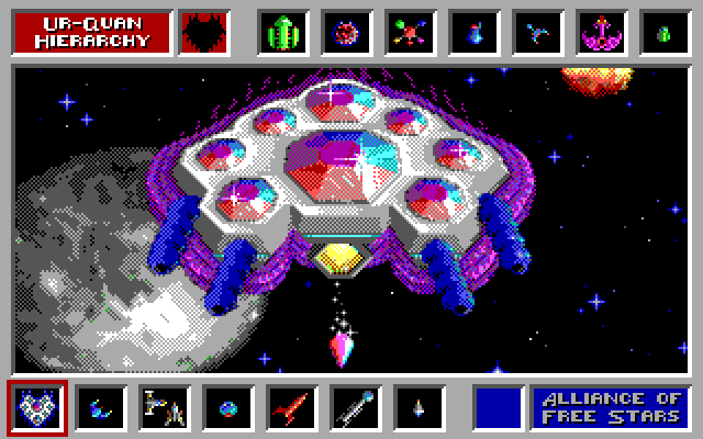 Star Control IBM PC/Compatibles Screenshot: This is the most powerful Alliance ship.