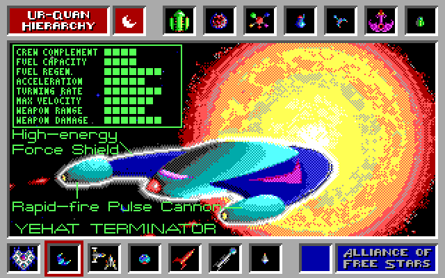 Star Control IBM PC/Compatibles Screenshot: Some details on the Yehat Terminator...
