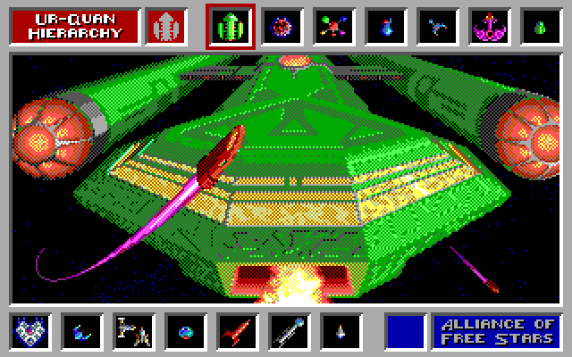 Star Control IBM PC/Compatibles Screenshot: This is the most powerful ship in the Ur-Quan Hierarchy...