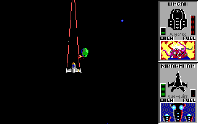 Star Control IBM PC/Compatibles Screenshot: Fire..and hit my opponent!