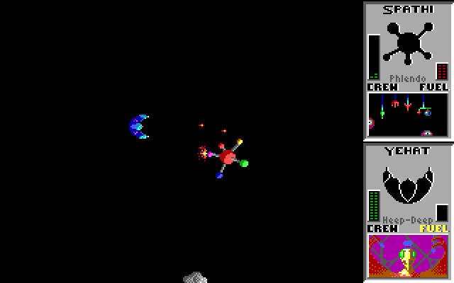 Star Control IBM PC/Compatibles Screenshot: Attacking the Spathi...