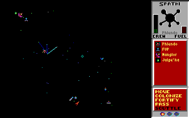 Star Control IBM PC/Compatibles Screenshot: Full game...Ur-Quan's turn.